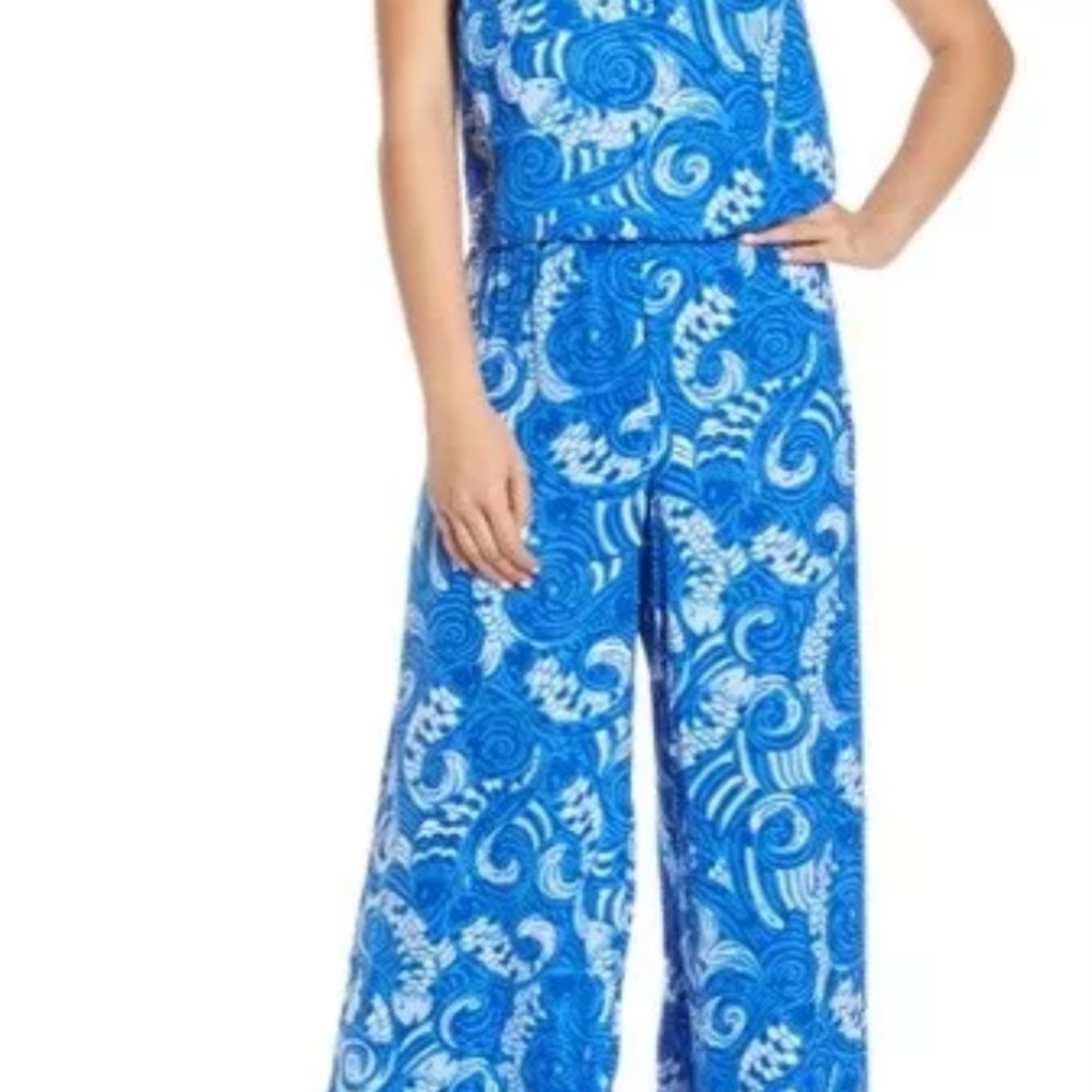Lilly Pulitzer Pim Jumpsuit in blue grotto so offishal